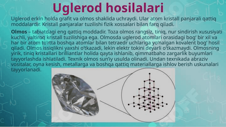 Uglerod birikmalari va xossalari 6