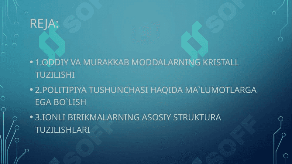 Kristall panjara turlari . Metallar va ion birikmalarning tuzilishi 3