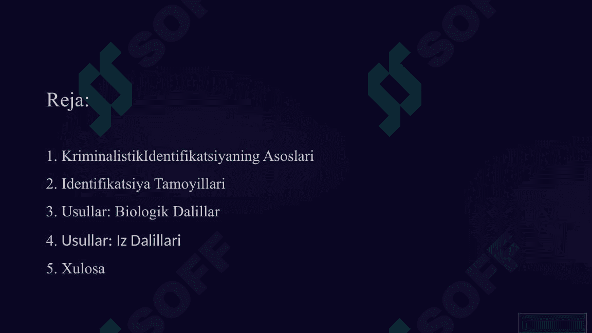 Kriminalistik Identifikatsiya 2