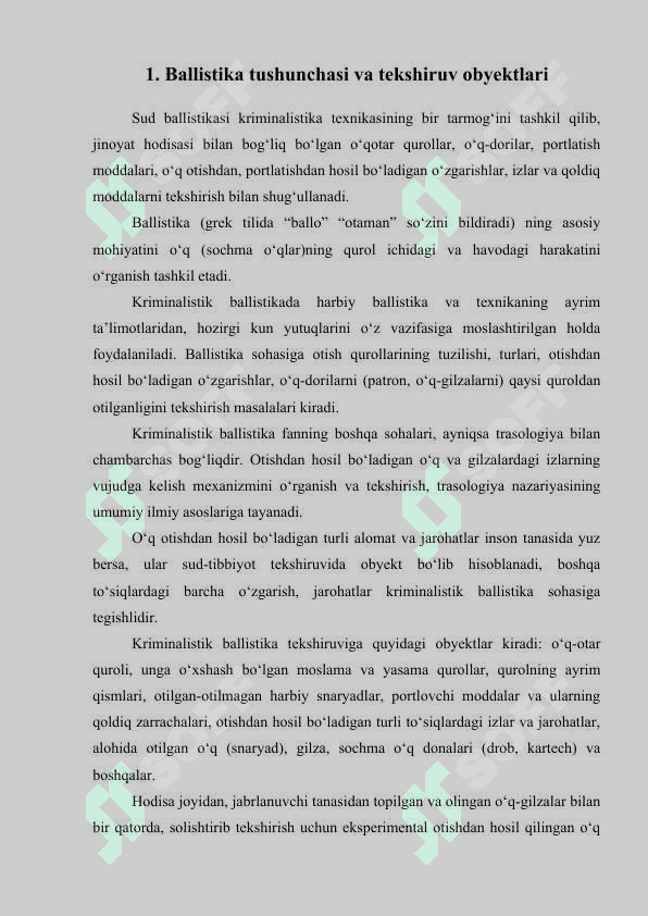 Kriminalistik ballistika 2