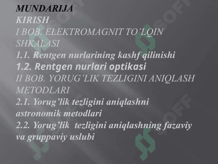Yorug’likning elektromagnit tabiati . Muhitda elektromagnit to’lqinlarning tezligi 2