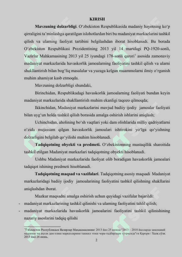 Madaniyat markazlari faoliyati 2