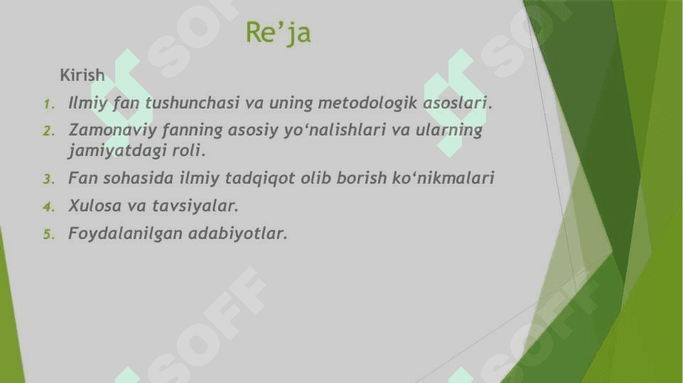Zamonaviy dunyoda fanning o’rni va roli pptx 2