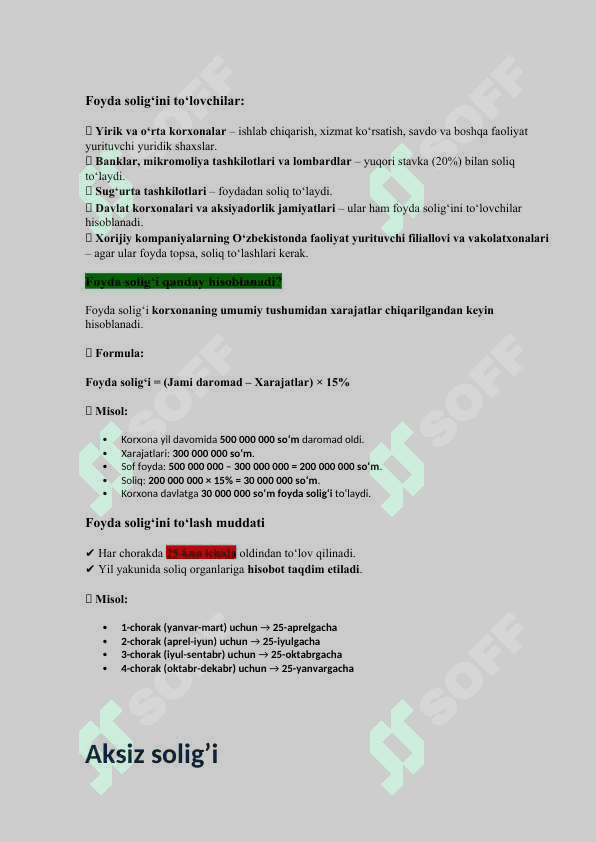 Soliq va soliqlar turlari bo’ycha ma’lumotlar pptx 4