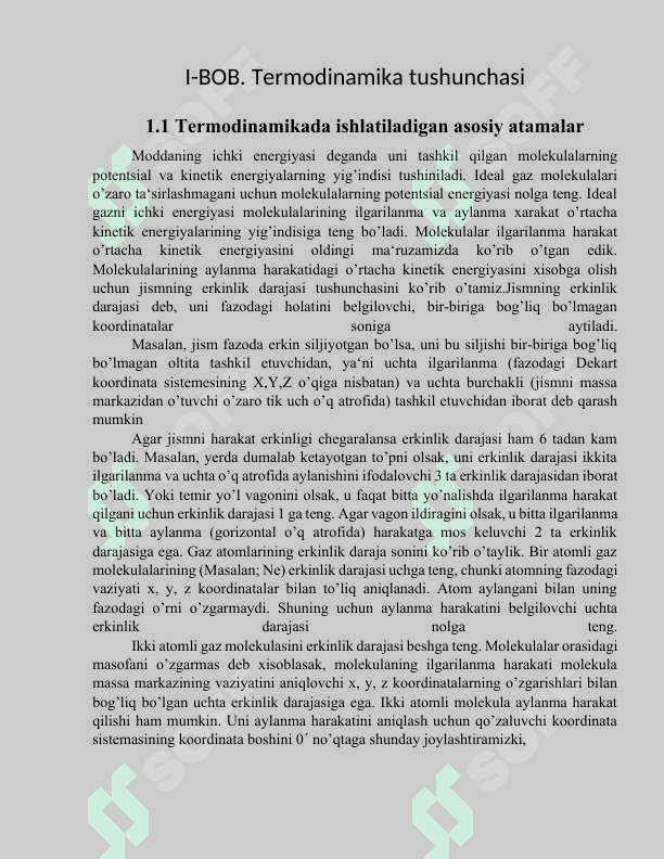 Termodinamikaning birinchi qonuni va uning turli izojarayonlarga tadbiqi 4
