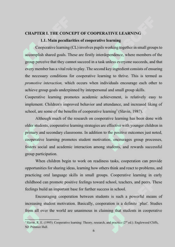 Developing cooperative learning in EFL 6