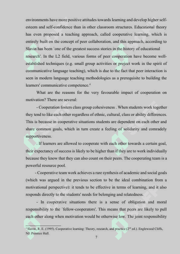 Developing cooperative learning in EFL 7