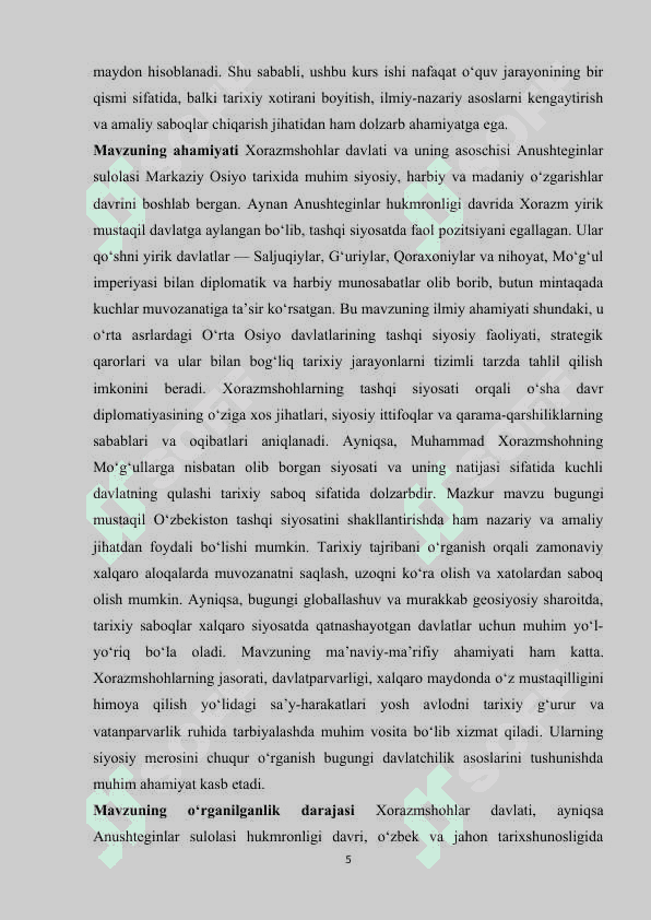 Xorazmshoh - Anushteginiylarni tashqi siyosati 5