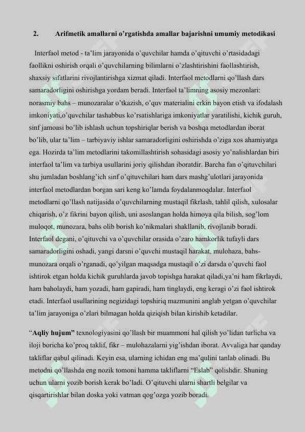 2-sinfda arifmetik amallarni o‘rgatish metodikasi 5