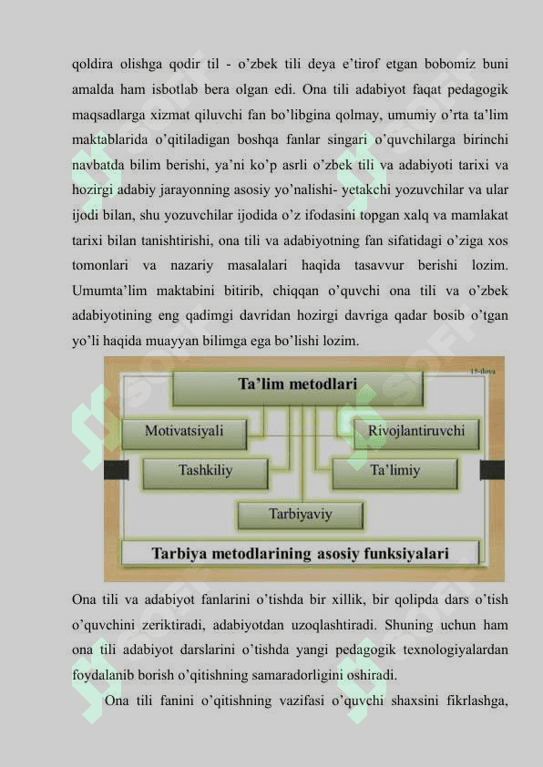 Zamonaviy ona tili darslarini tashkil etish tamoyillari mavzusida metodik tavsiyasi 4