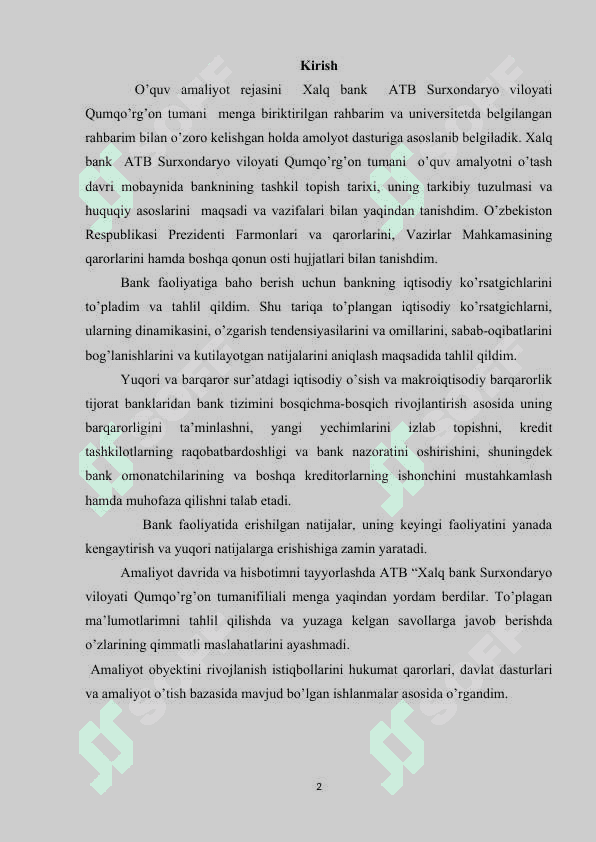Xalq bank amaliyot hisoboti Qumqo'rg'on 2