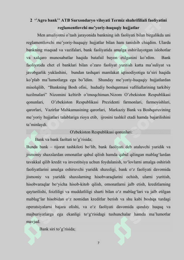 Agro bank amaliyot hisoboti Termiz shahri 7