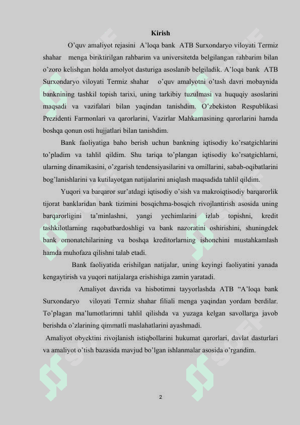 A'loqa bank amaliyot hisoboti termiz shahri 2