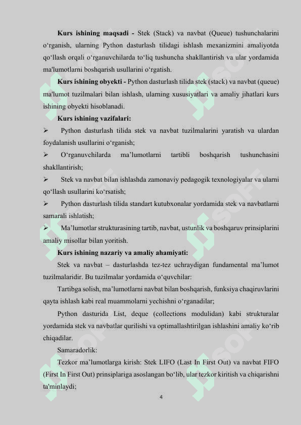 Pythonda stek va navbat tushunchalari 4