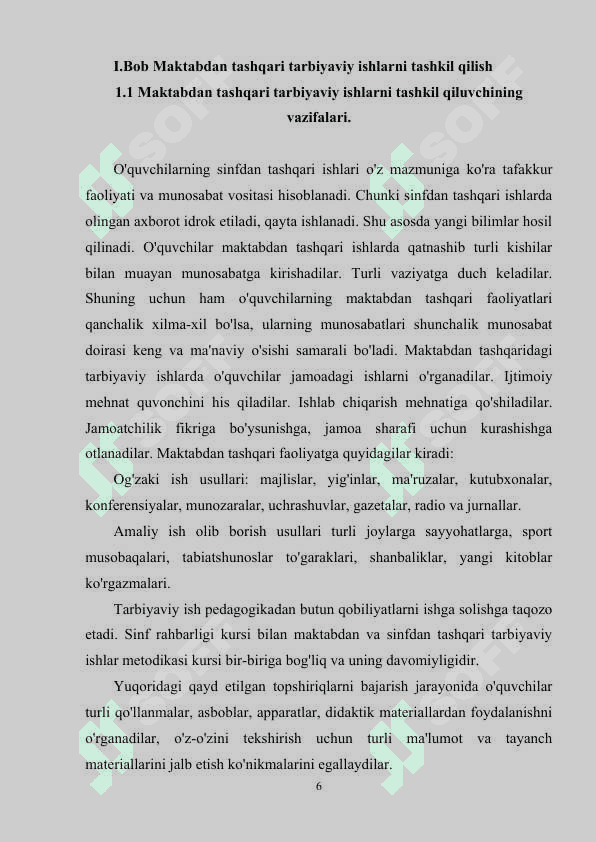 Sinfdan tashqari tarbiyaviy ishlarning mazmuni, shakli va metodikasi 6