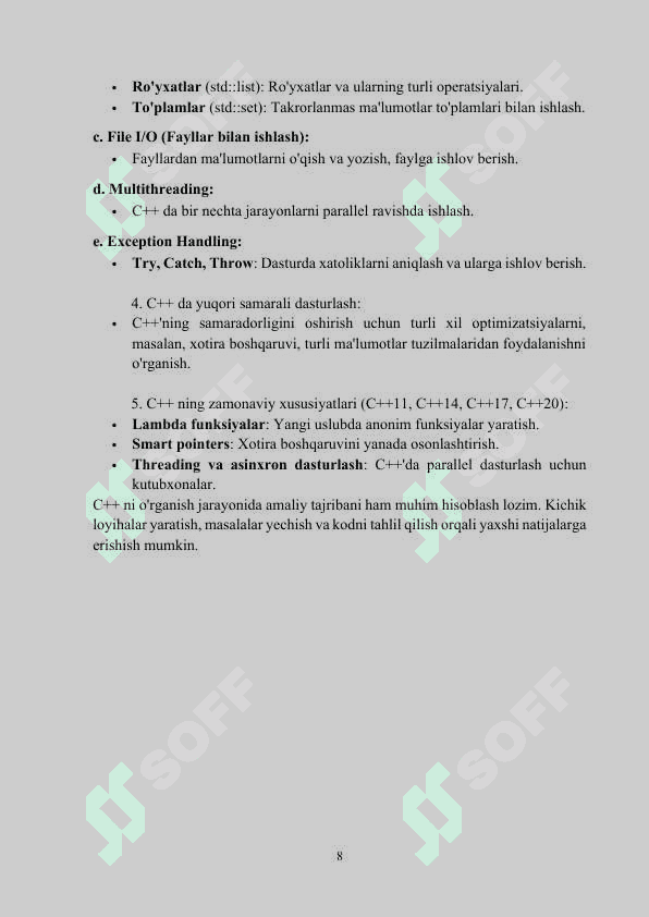 Daturlash tillarini o’qitish metodikasi. 8