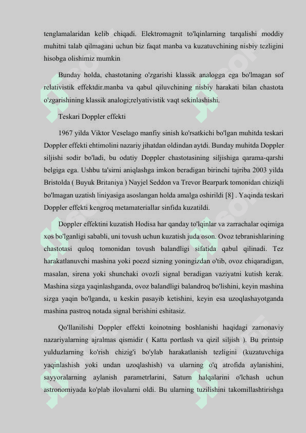 DOPLER EFFEKTI VA UNING QO’LLANILISHI 5