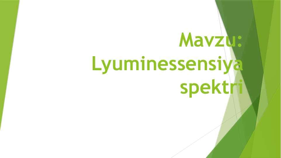 Lyuminessensiya spektri