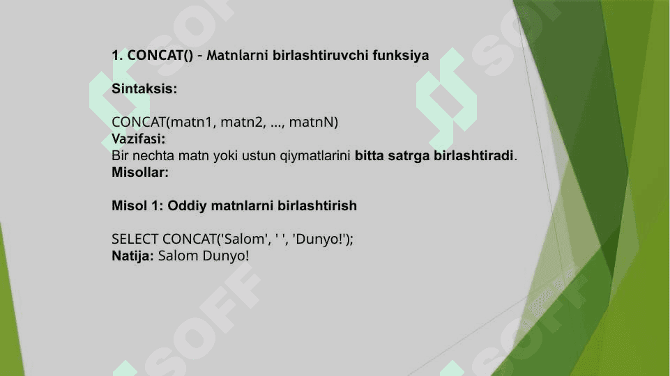 SQLda standart funksiyalar 4
