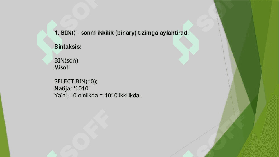 SQLda standart funksiyalar 7