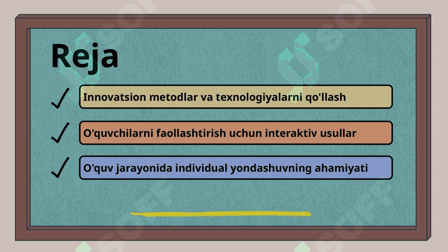 O'quv mashg'ulotlarini tashkil etish va o'tkazishga zamonaviy yondashuvlar 2