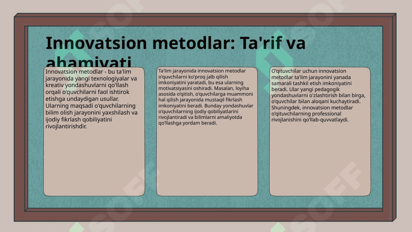O'quv mashg'ulotlarini tashkil etish va o'tkazishga zamonaviy yondashuvlar 3