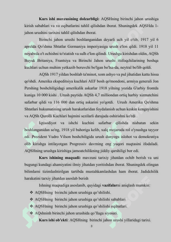 AQSH BIRINCHI JAHON URUSHI YILLARIDA 3