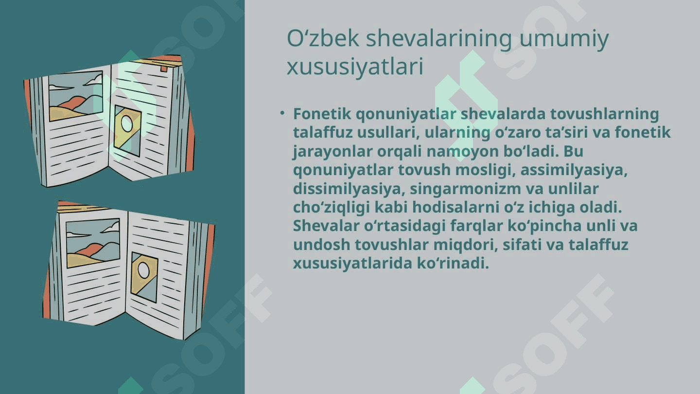 Oʻzbek shevalarida fonetik qonunlar 3