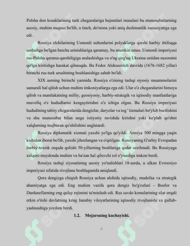 XVII-XIX asrlarda Rossiya-Turkiya munosabatlari 6