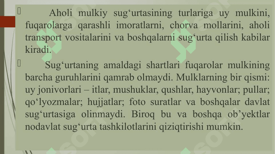 Yuridik va jismoniy shaxslarning mol-mulkini sug‘urtalash 6