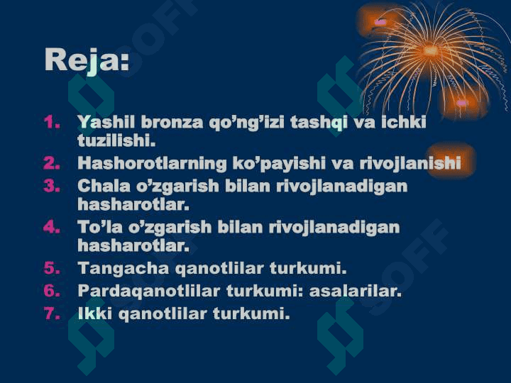Hashaorotlarning ko‘payishi va rivojlanishi 2