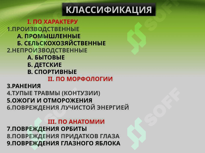 Повреждения органа зрения и придатков 2