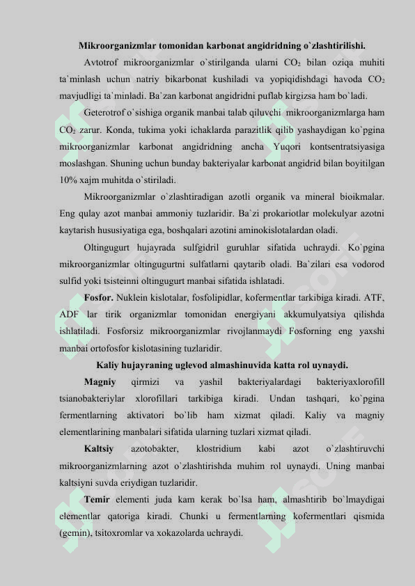 MIKROORGANIZMLARNING FIZIOLOGIYASI 5