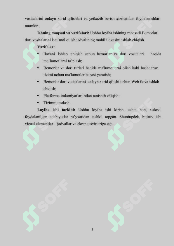 Bemorlar dori vositalarini iste’mol qilish jadvalining mobil ilovasini ishlab chiqish 3