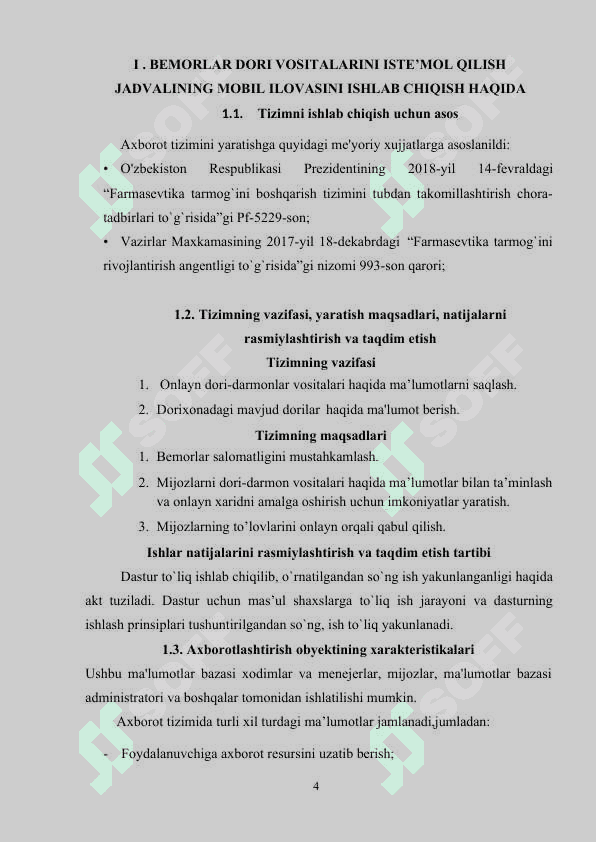 Bemorlar dori vositalarini iste’mol qilish jadvalining mobil ilovasini ishlab chiqish 4