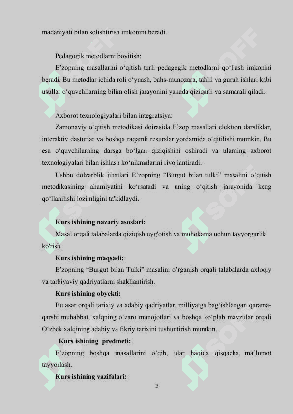 E’ZOPNING “BURGUT BILAN TULKI” MASALINI O’QITISH METODIKASI) 3
