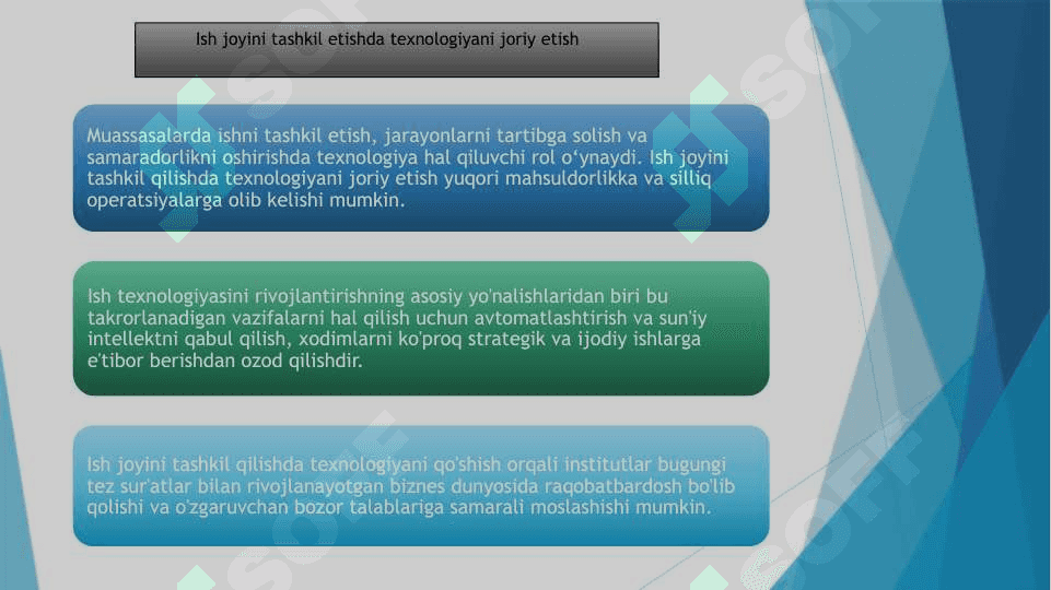 Muassasalarda ish yuritishni tashkil etish texnologiyasi ish yuritishni rivojlantirishnin asosiy yo’nalishlari 3