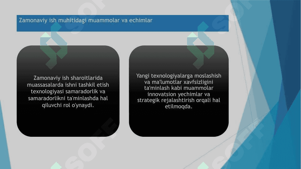 Muassasalarda ish yuritishni tashkil etish texnologiyasi ish yuritishni rivojlantirishnin asosiy yo’nalishlari 4