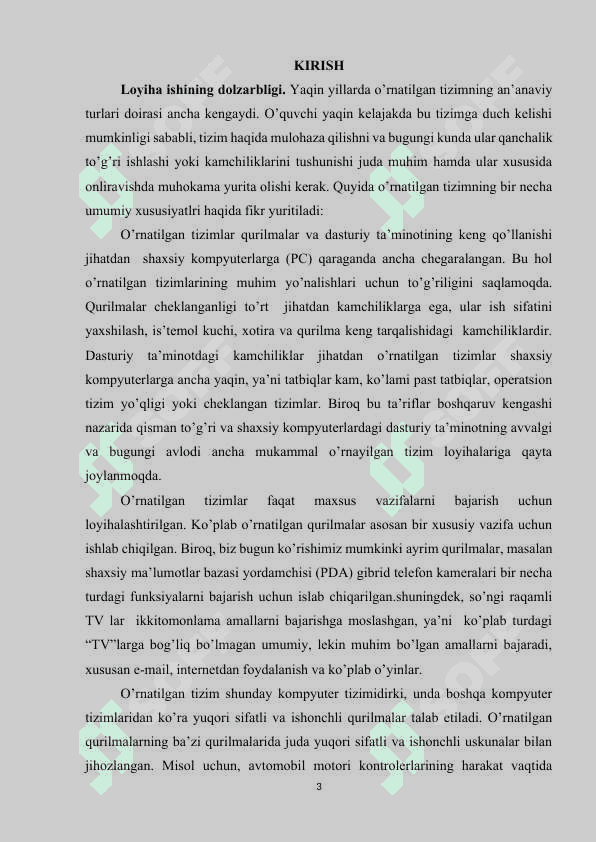 O`RNATILGAN TIZIMLARNING ASOSLARI 3