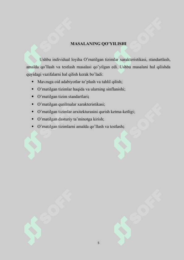 O`RNATILGAN TIZIMLARNING ASOSLARI 5