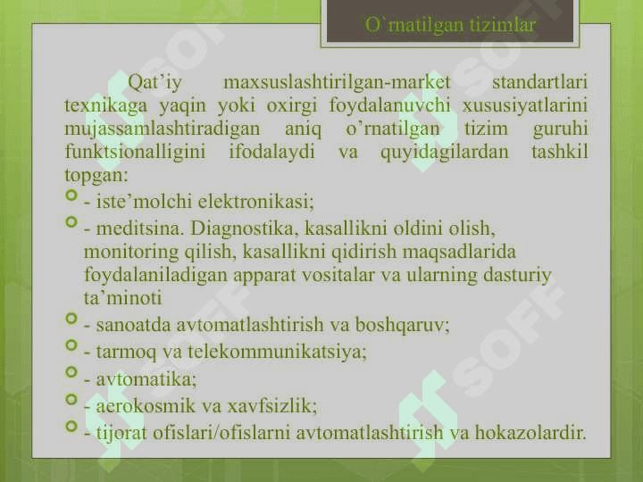 O`RNATILGAN TIZIMLARNING ASOSLARI 5