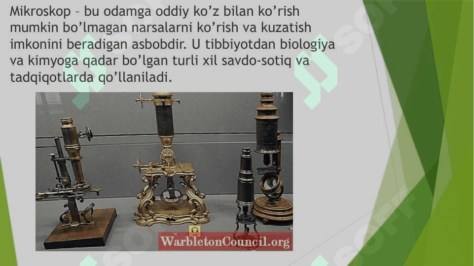 Mikroskop. Mikroskop turlari. Mikroskopdan foydalanish 2