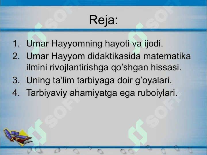 UMAR HAYYOMNING TALIM TARBIYAGA OID FIKRLARI 2