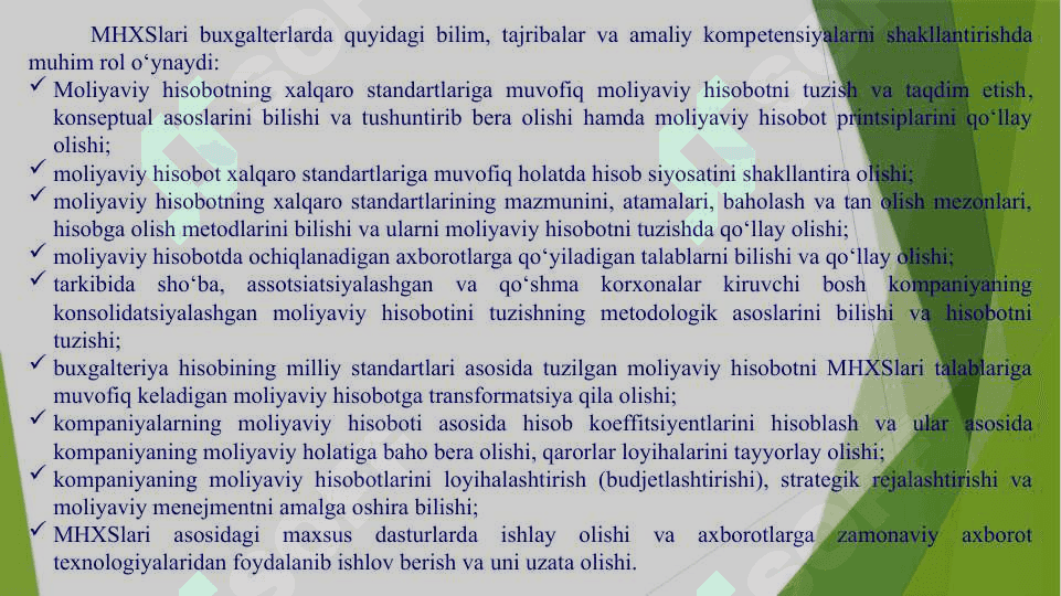 Moliyaviy hisobot va tartibga solishning zamonaviy muammolari, moliyaviy hisobot taqdimoti 6