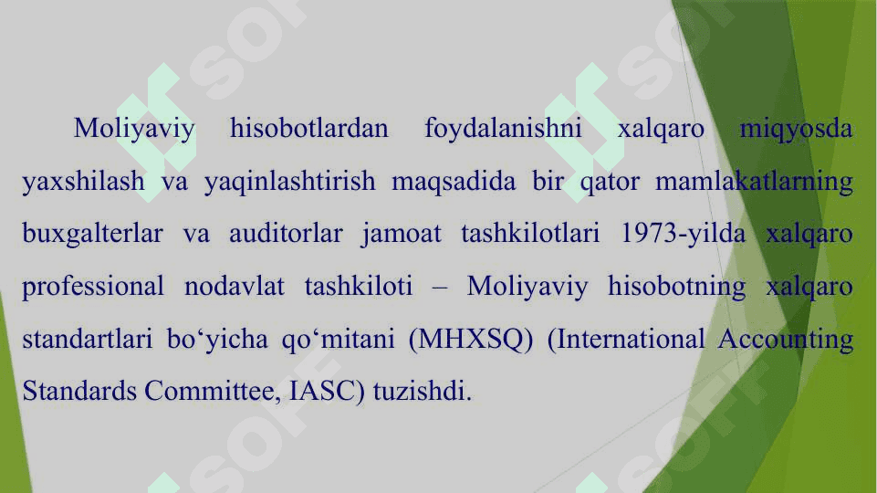 Moliyaviy hisobot va tartibga solishning zamonaviy muammolari, moliyaviy hisobot taqdimoti 8