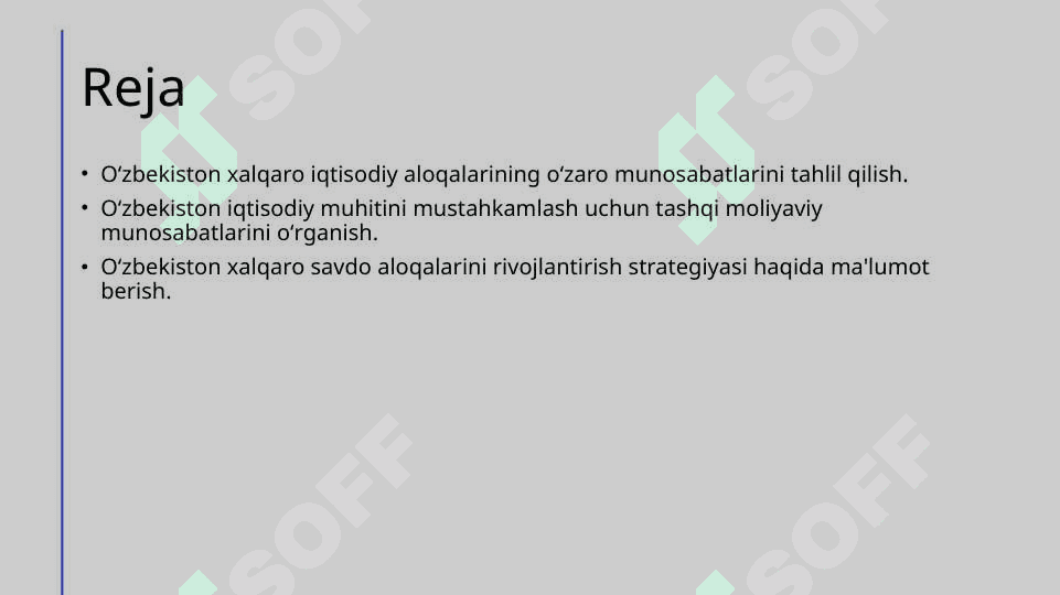 Oʻzbekiston tashqi iqtisodiy aloqalari 2