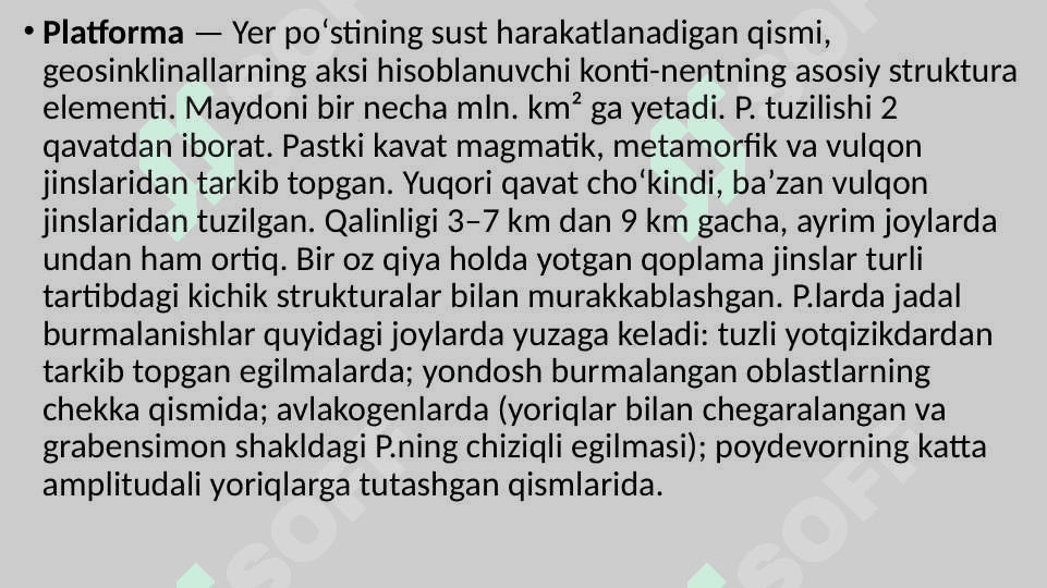 Qadimgi va yosh platformalarning relefi xususyatlari 3