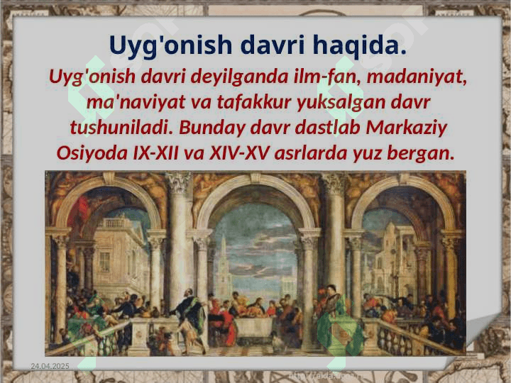 Garbiy yevropada uyg`onish davri madanyati 2