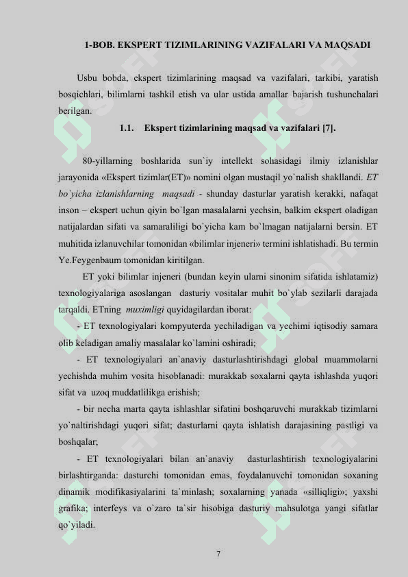 Ekspert tizimlаrining vаzifаlаri vа mаqsаdi 7