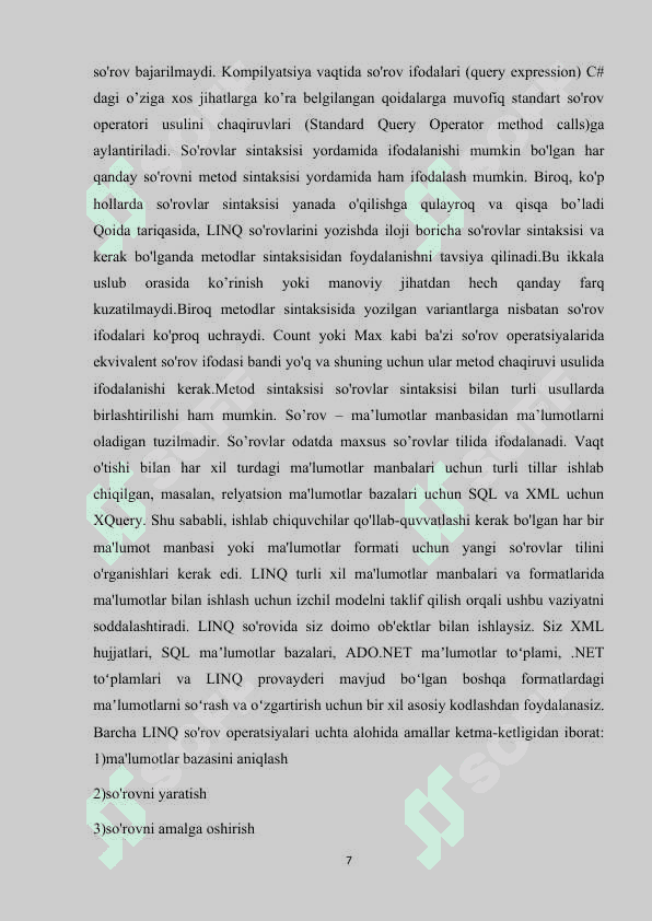 LINQ yordamida ma'lumotlarni saralash va filtrlash 7